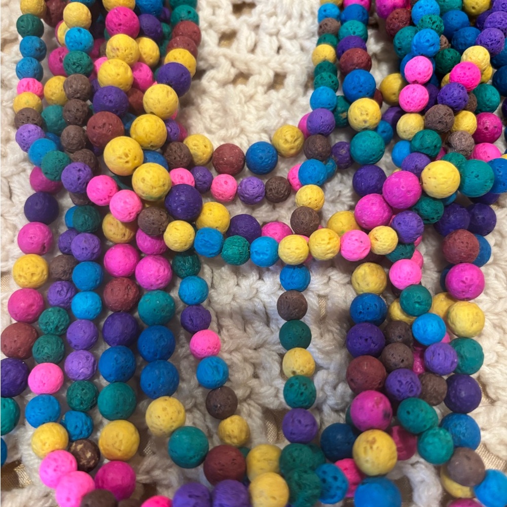 Sassy Jones Colorful Beaded Necklace and hoops